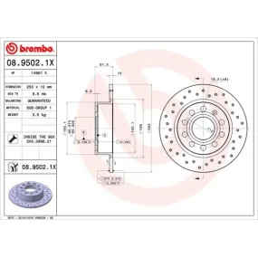 Discos de freno Brembo XTRA Line 08.9502.1X - 08950210 Catálogo   Productos