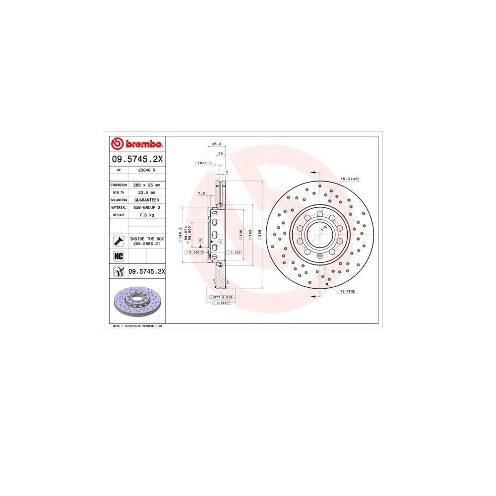 Discos de freno Brembo XTRA Line 09.5745.2X - 09.5745.24