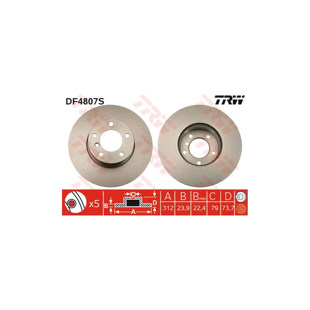 Discos Freno TRW BMW DF480S