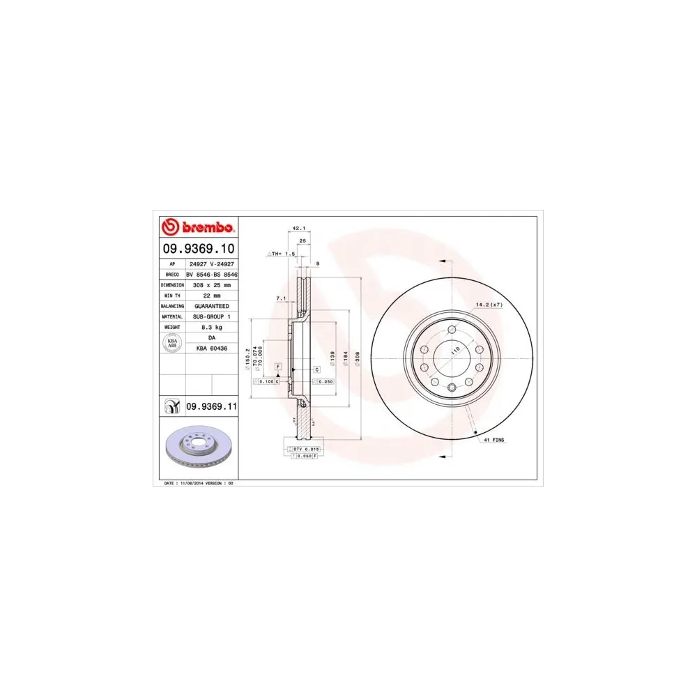 Jgo Discos Freno Brembo 09.9369.10