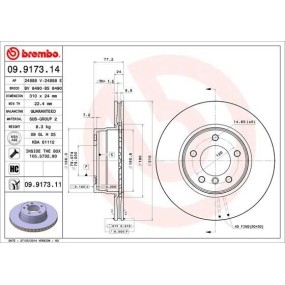 BREMBO - 09.9173.14 - Disco de freno