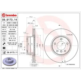 BREMBO - 09.9173.14 - Disco de freno