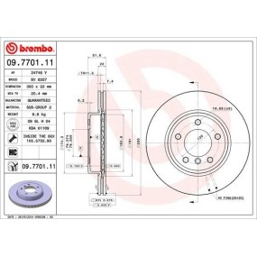 BREMBO - 09.7701.11 - Disco de freno - COATED DISC LINE