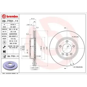 BREMBO - 09.7701.11 - Disco de freno - COATED DISC LINE