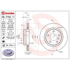 BREMBO - 09.7702.11 - Disco de freno - COATED DISC LINE