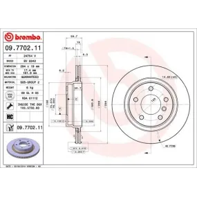BREMBO - 09.7702.11 - Disco de freno - COATED DISC LINE