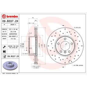 Discos de freno Brembo XTRA Line 09.B337.2X