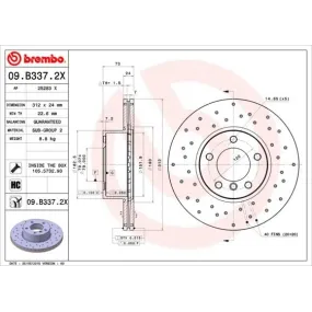 Disco de freno Brembo 09B3372X