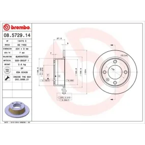 BREMBO 08.5729.14 Discos de freno