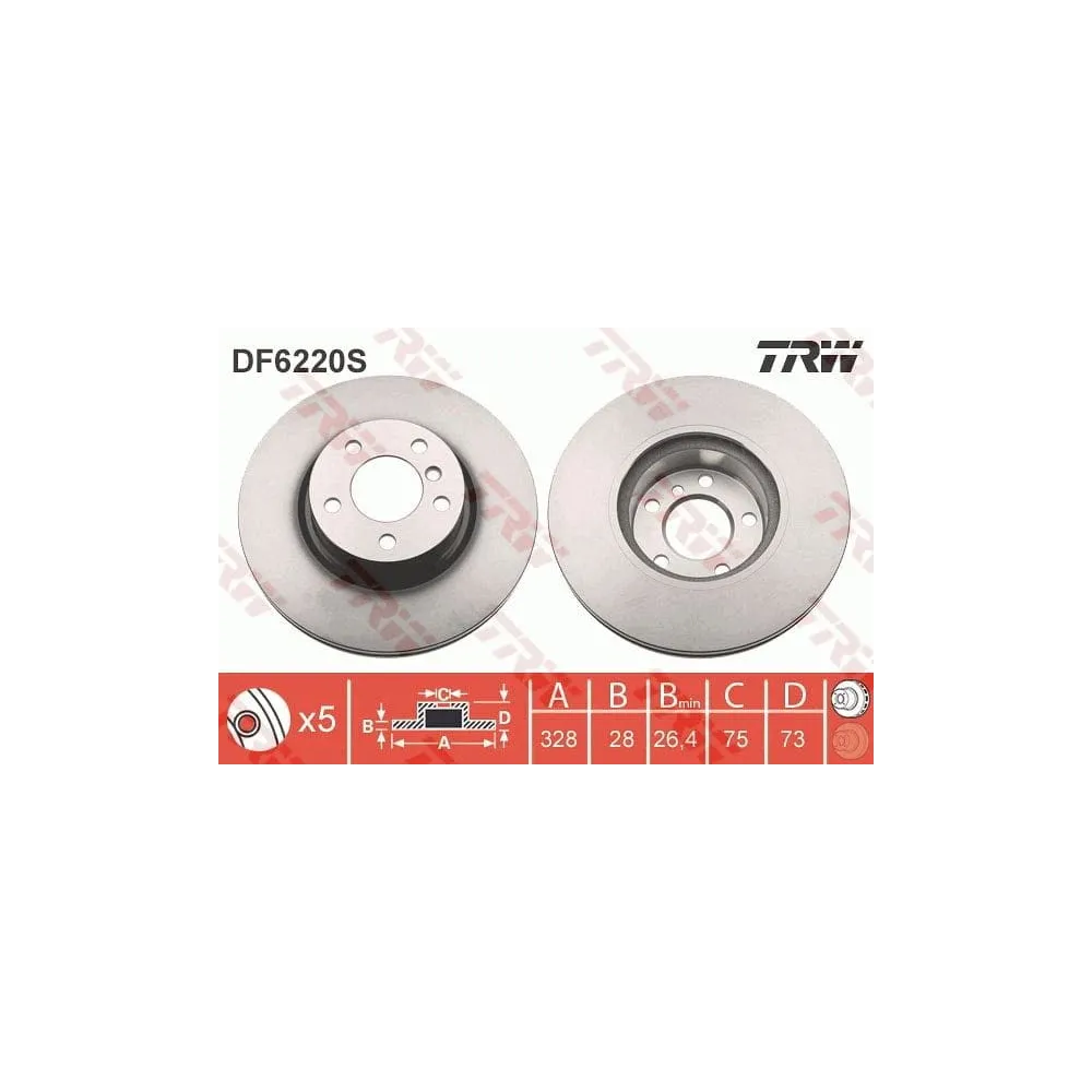 Juego Discos de freno TRW DF6220S