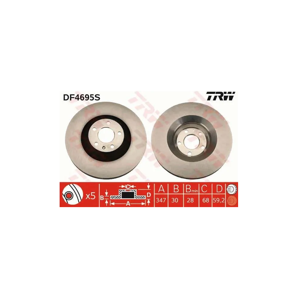 Juego Discos de freno TRW DF4695S