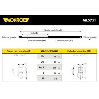 MONROE - ML5751 - Muelle neumático