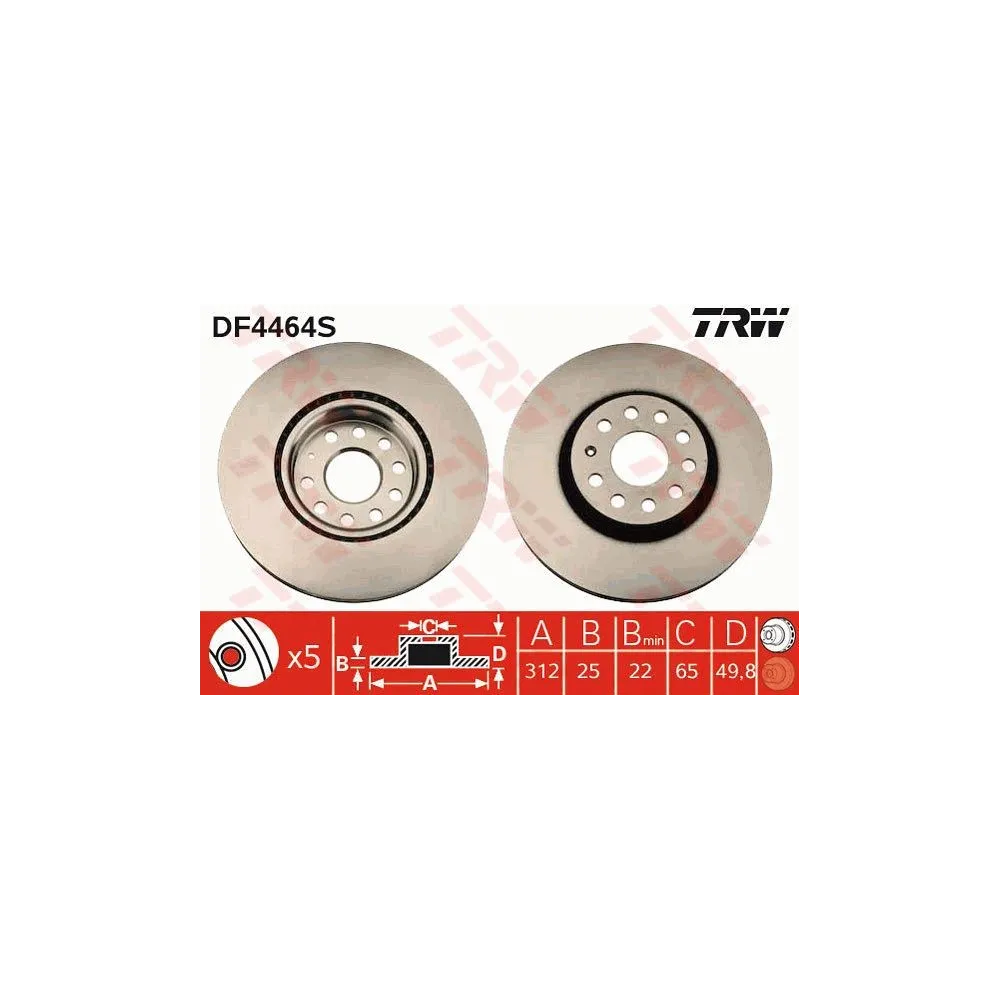 Juego discos TRW DF4464S