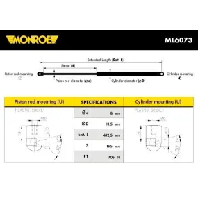 MONROE - ML6073- Muelle neumático