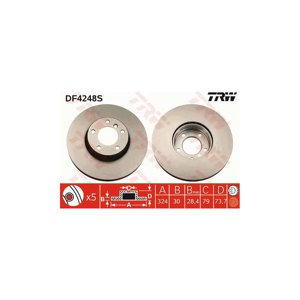 TRW - DF4248S - Disco de freno