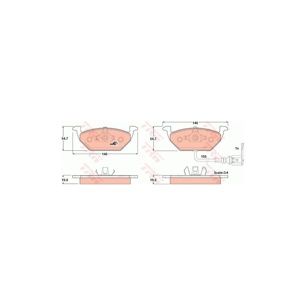 TRW - GDB1386 - Juego de pastillas de freno