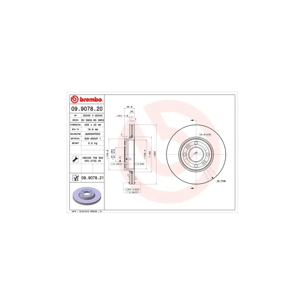 09907820: BREMBO DISCO FRENO