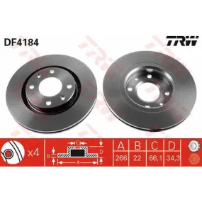 DF4184: TRW DISCOS FRENO PSA