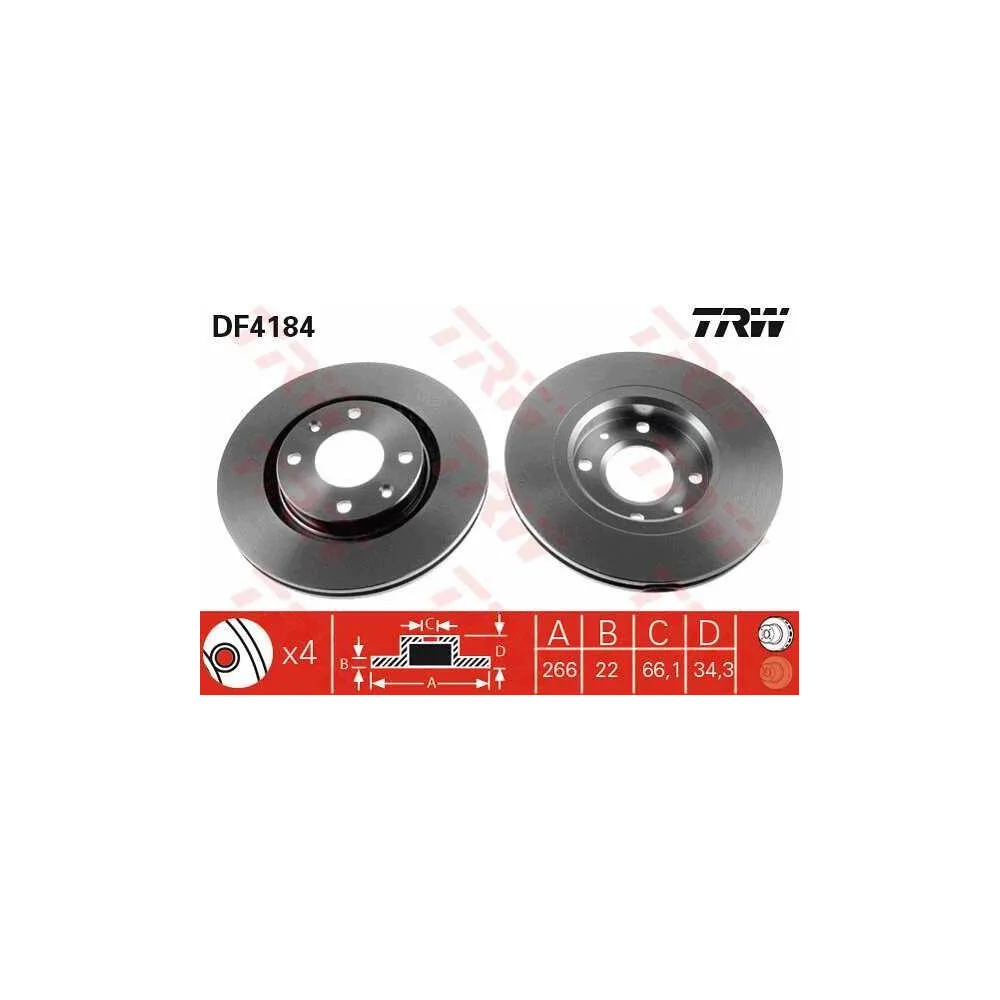 DF4184: TRW DISCOS FRENO PSA