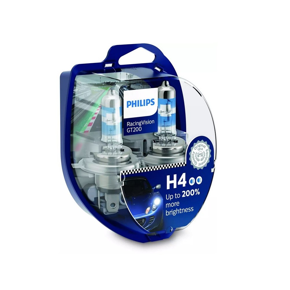 Set lámparas Philips RacingVision GT200 H4