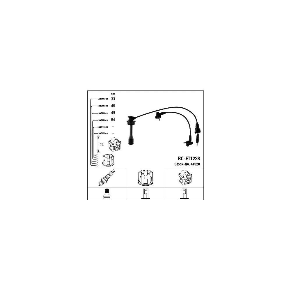 44320: NGK RCET1228 JGO. DE CABLES BUJIAS
