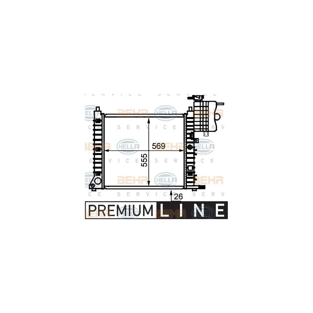 Radiador Hella equivalente a MB A6385011601