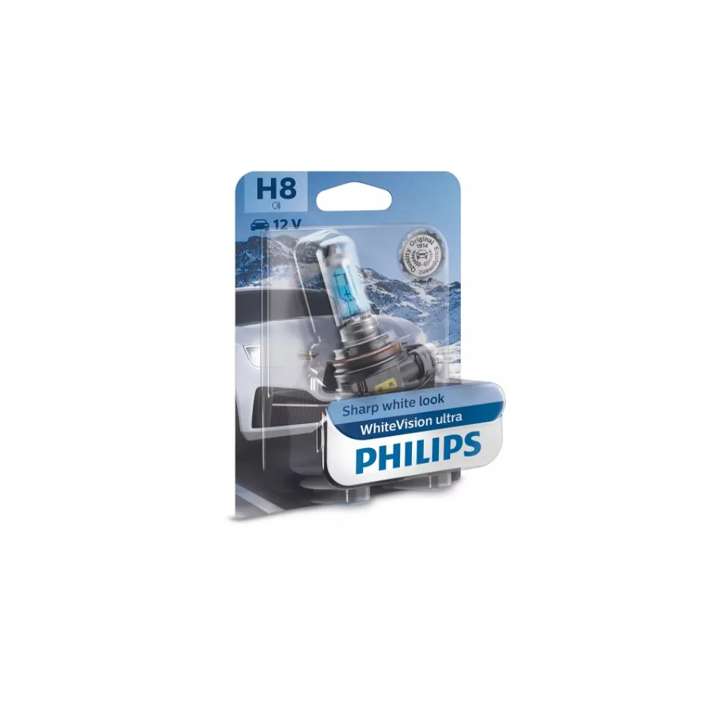Lámpara H8 Philips WhiteVision Ultra efecto xenon