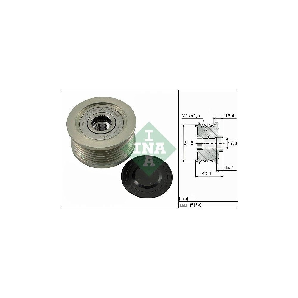 INA - 535 0115 10 - Rueda libre alternador