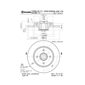 Discos de freno Bearing Disc Line Brembo 08A72917 - 08.A729.17