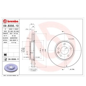 Discos de freno Brembo 09B35610 - 09.B356.10