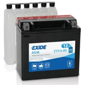  BATERÍA EXIDE AGM ETX14-BS 12v 12Ah LIBRE DE MANTENIMIENTO