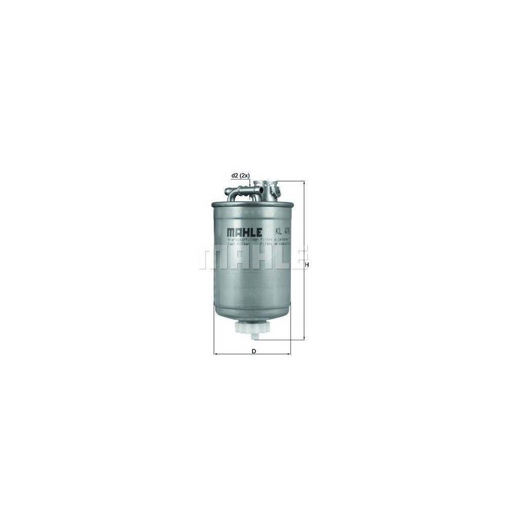 Filtro de combustible Mahle KL476D - KL 476D