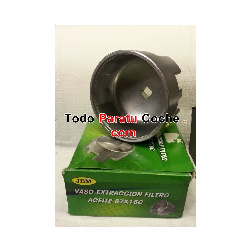 Vaso de extraccion filtro aceite 87mm y 16 caras JBM