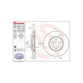 Disco de freno Brembo 09C37711