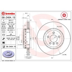 Disco de freno Brembo 09C40413