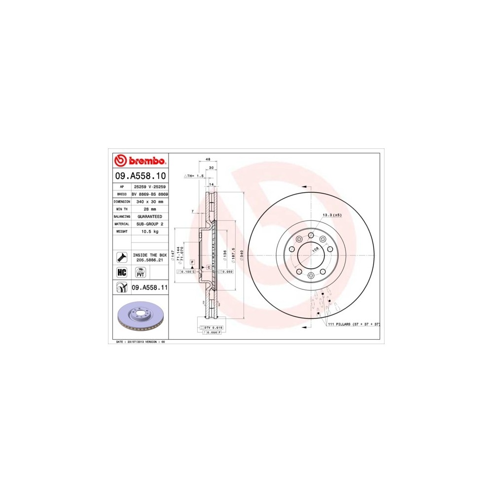 Disco de freno 08.8682.10 BREMBO