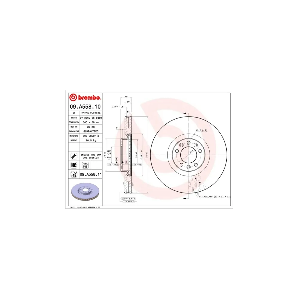 Disco de freno 08.8682.10 BREMBO