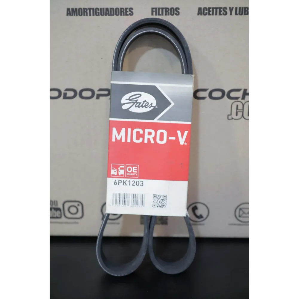 GATES - 6PK1203 - Correa canalada poli V - Micro-V® - LIQUIDACIÓN CAJA ROTA