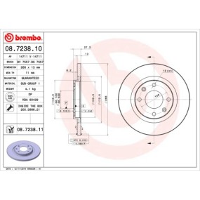 Disco de freno 08.7238.10 BREMBO