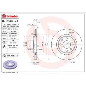 BREMBO - 09.4987.24 - Disco de freno