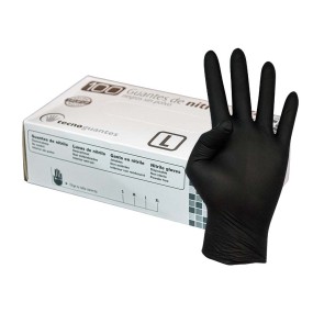 Guantes nitrilo negro 100 unidades