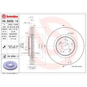 Disco de freno 09.B269.10 BREMBO