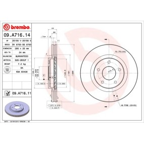 DISCO FRENO BREMBO 09A71614