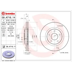 DISCO FRENO BREMBO 09A71614
