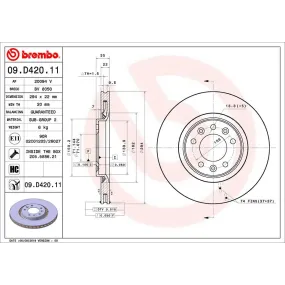 Disco de freno Brembo 09D42011