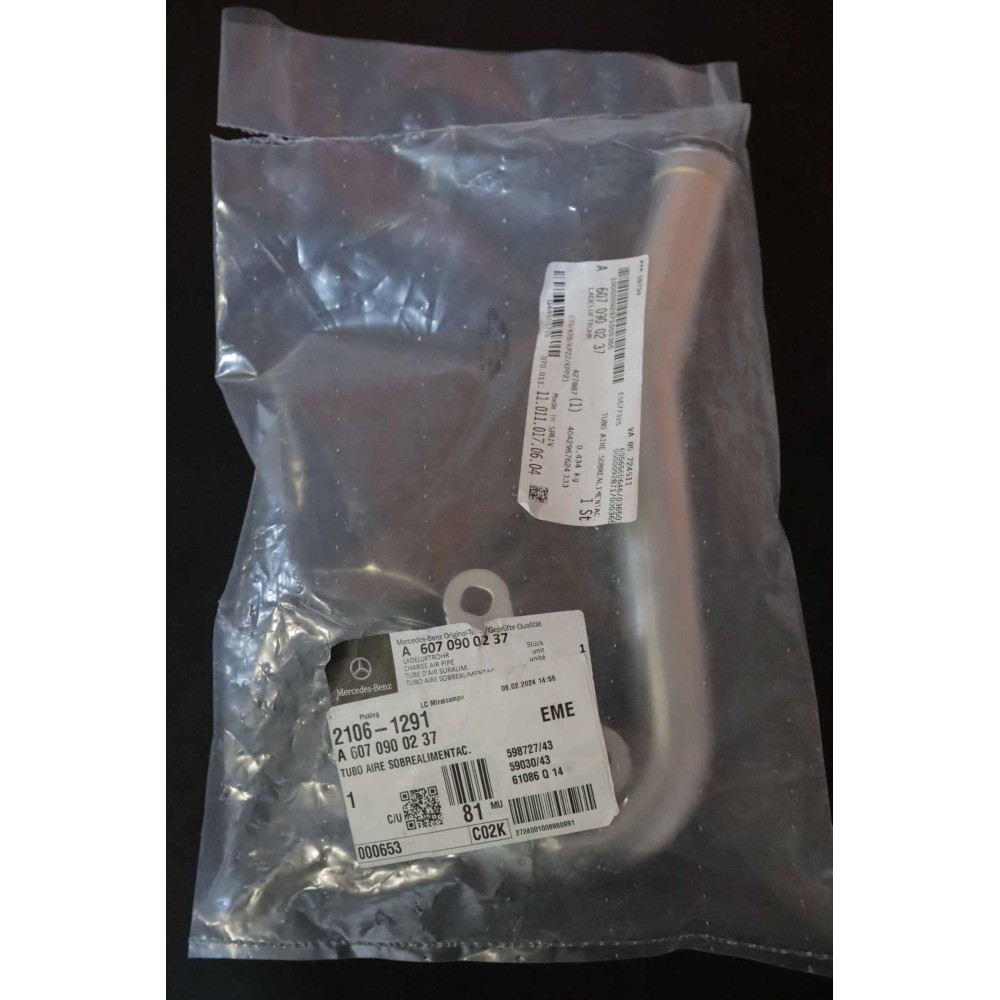 A 607 090 02 37 - TUBO AIRE SOBREALIMENTACIÓN ORIGINAL MERCEDES