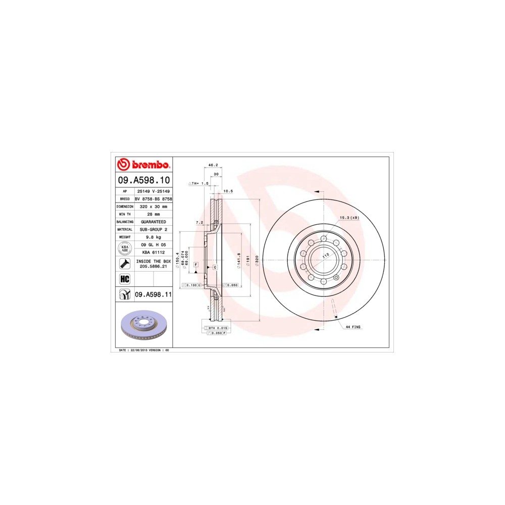 Juego de discos Brembo 09.7628.14