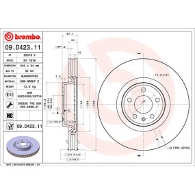 Disco de freno Brembo 09D42311