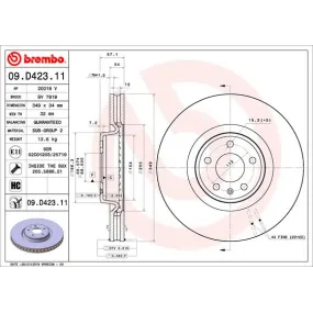Disco de freno Brembo 09D42311