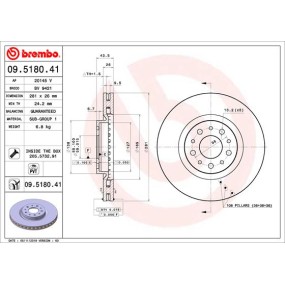 Disco de freno 09.5180.41 BREMBO